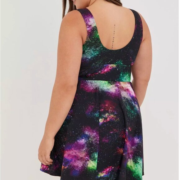 Torrid Swimsuit Swim Dress 1 One Piece Brief Galaxy Stars Black Plus Size 1X - Picture 5 of 11